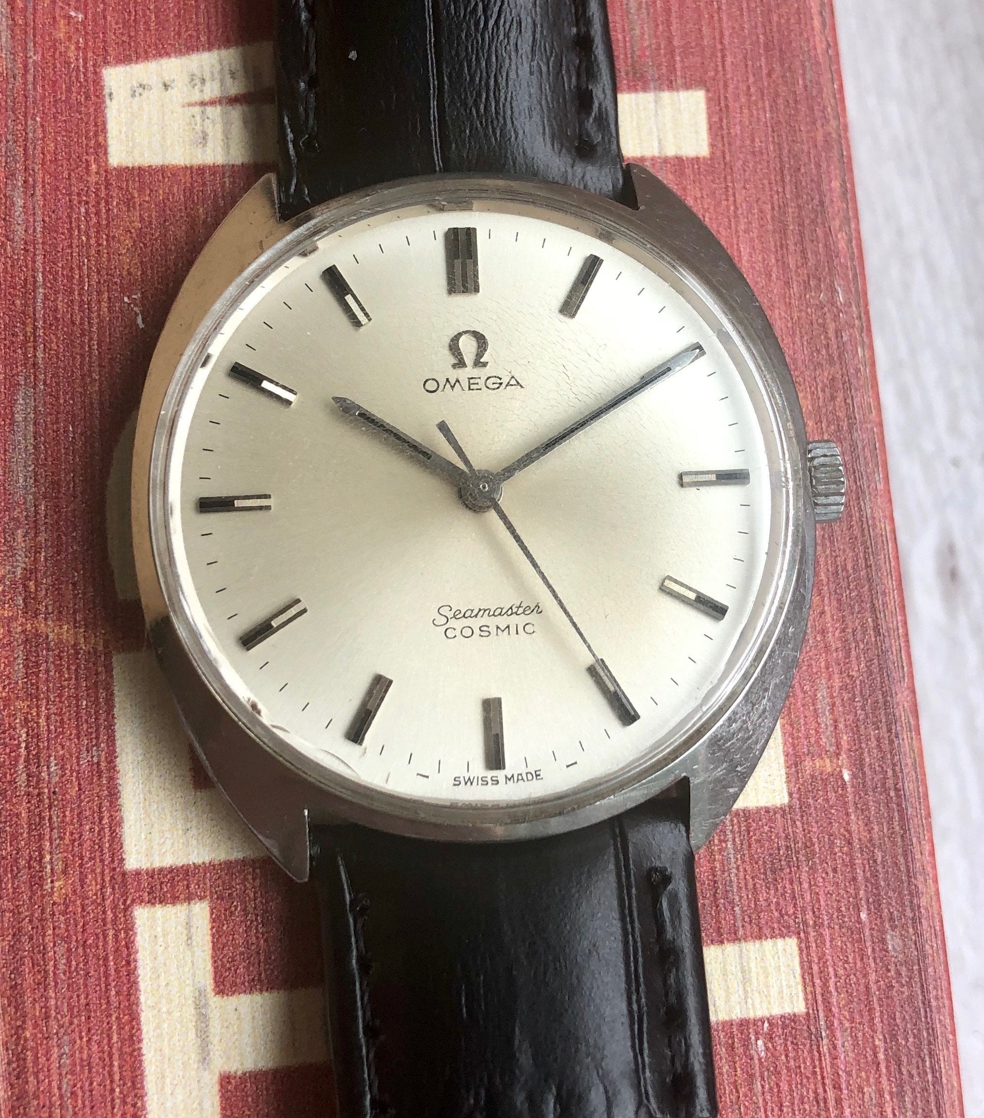 Vintage Omega Seamaster Cosmic Manual Wind Steel Silver Dial Cushion Case Watch