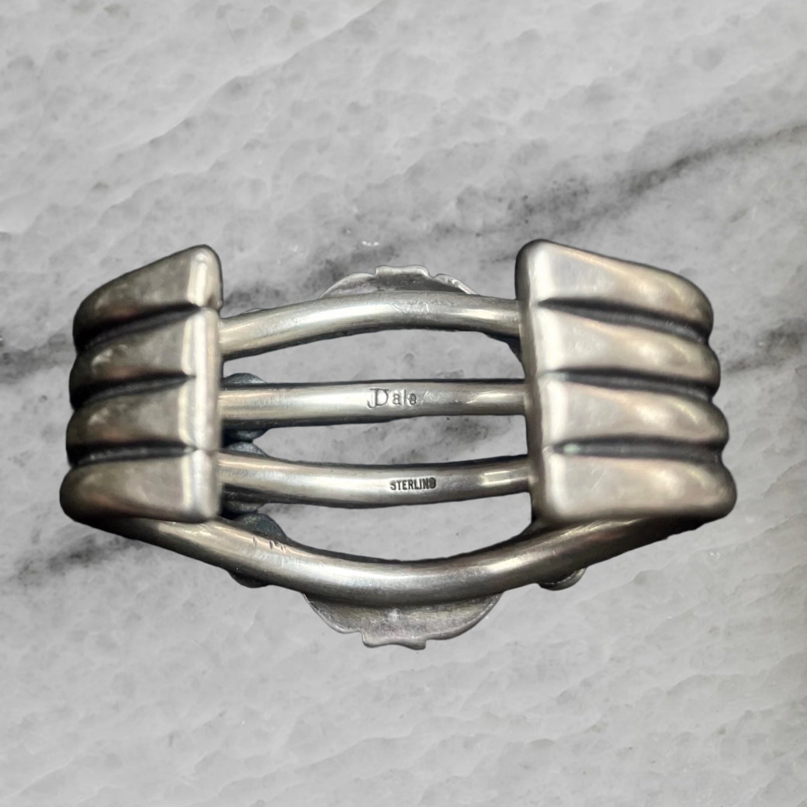 Jeanette Dale Vintage Sterling Silver Cuff Bangle Bracelet with Charoite