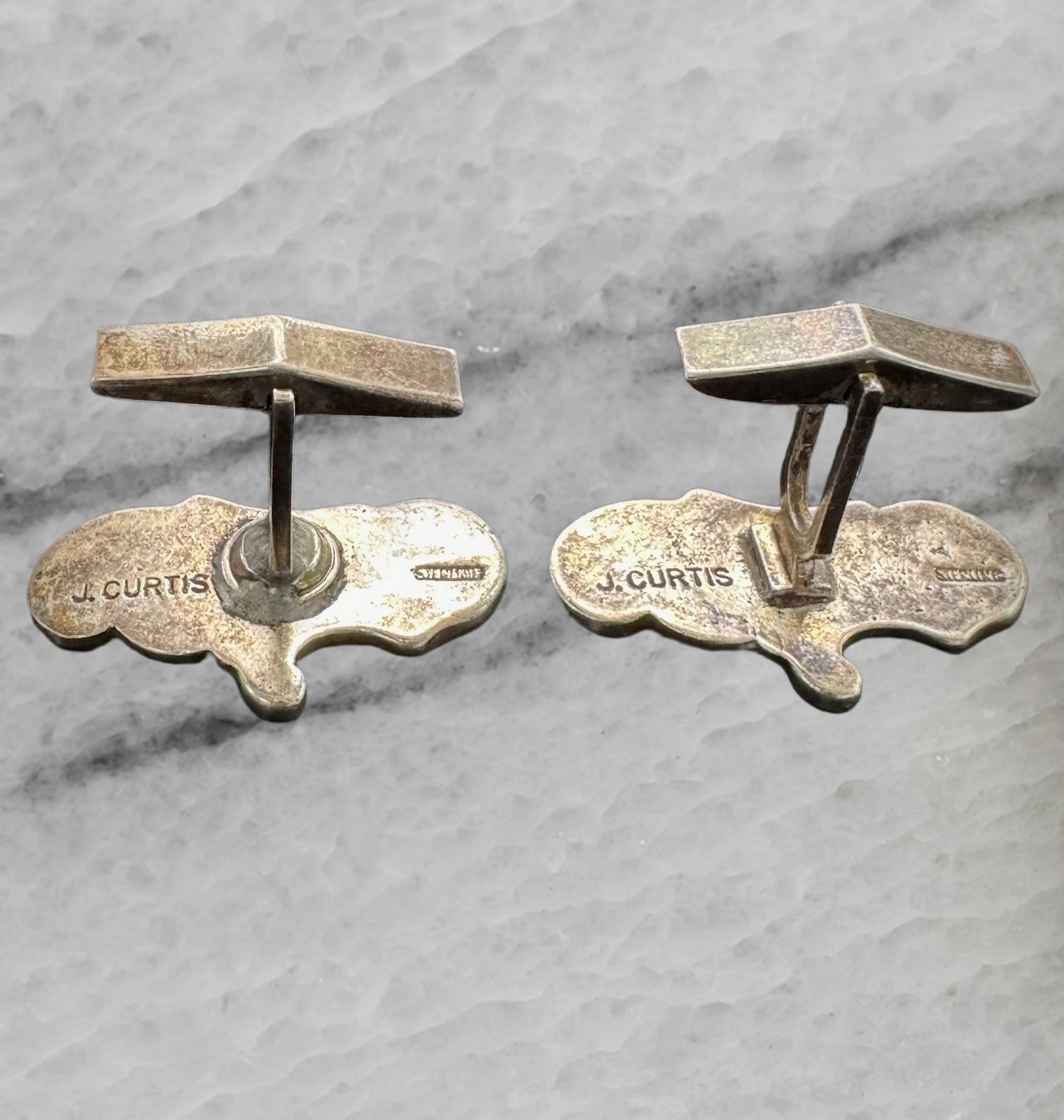 Jennifer Curtis Vintage Navajo Sterling Silver Toggle Cuff Links