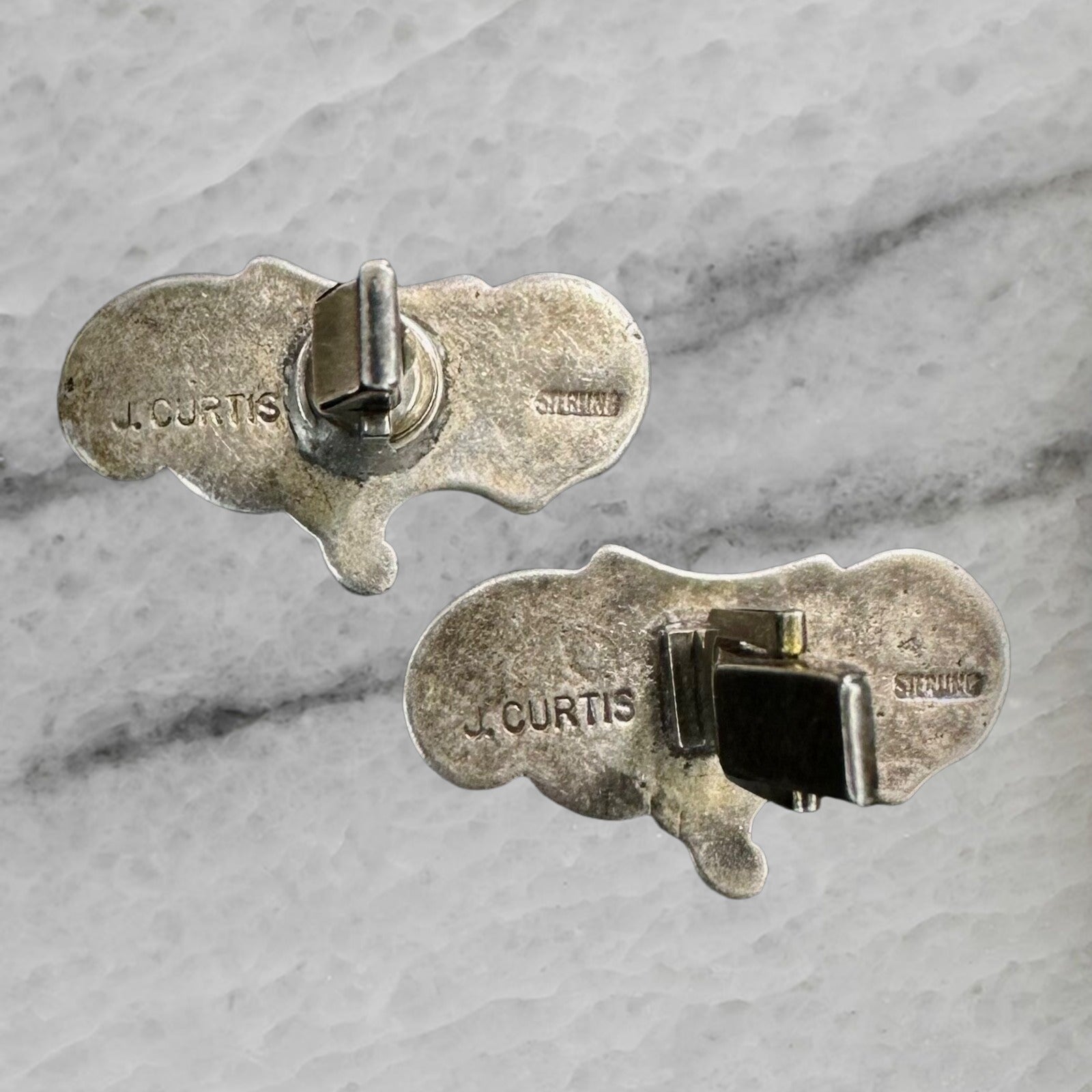 Jennifer Curtis Vintage Navajo Sterling Silver Toggle Cuff Links