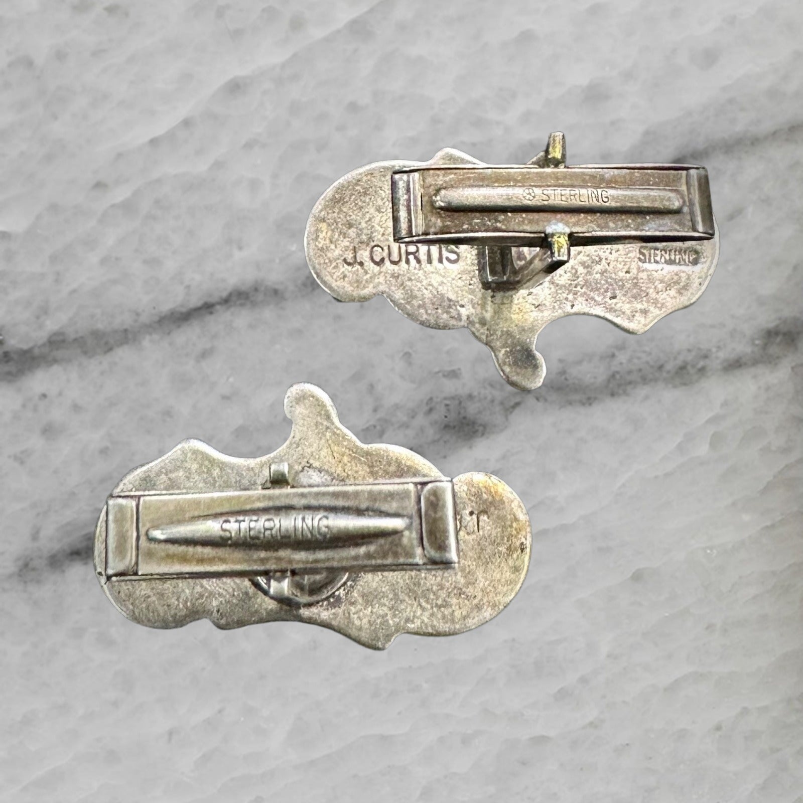 Jennifer Curtis Vintage Navajo Sterling Silver Toggle Cuff Links