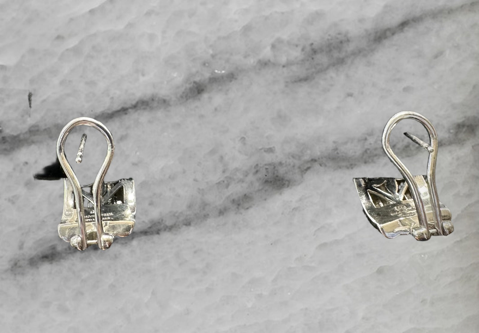 Judith Ripka Sterling Silver Wide Cable Half Hoop Earrings