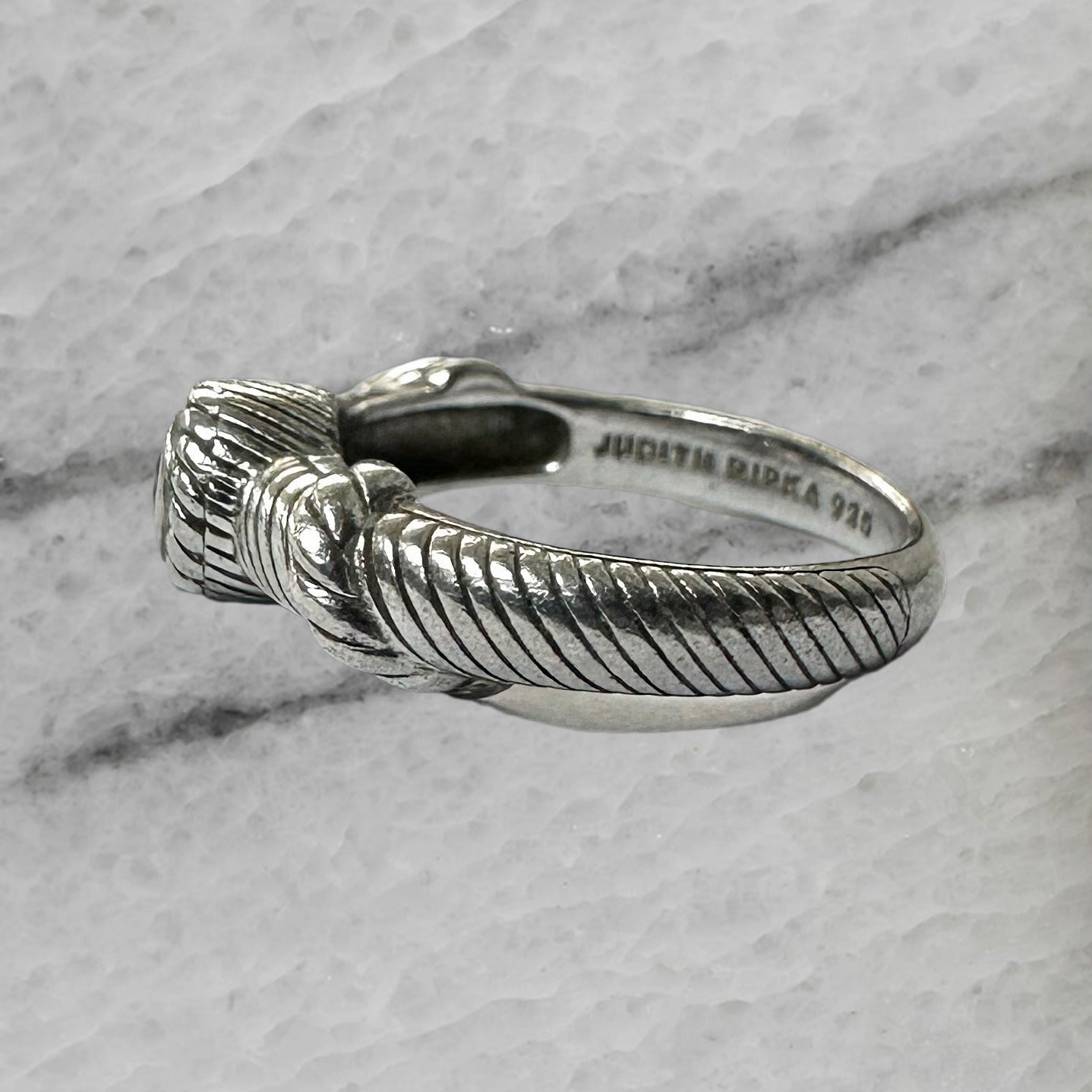 Judith Ripka Thailand Sterling Silver Cubic Zirconia Ring Size 7.75