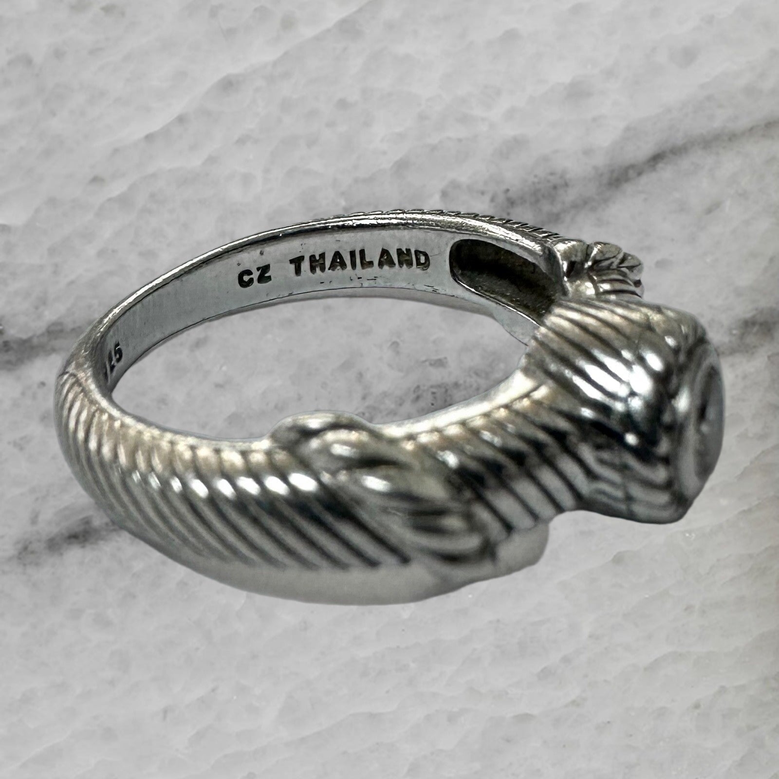 Judith Ripka Thailand Sterling Silver Cubic Zirconia Ring Size 7.75