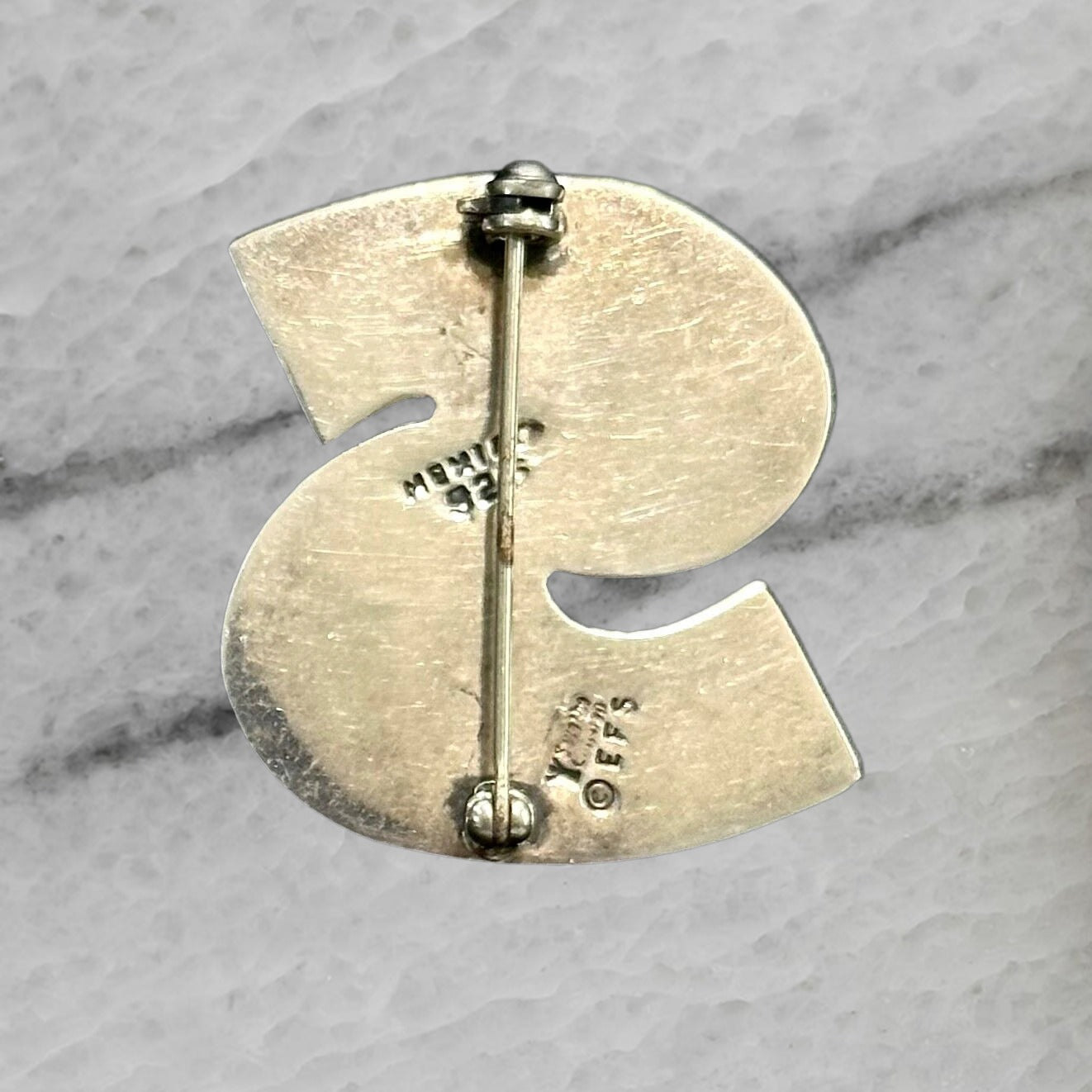 Mexico Vintage EFS Save the Children Letter S Pin Brooch