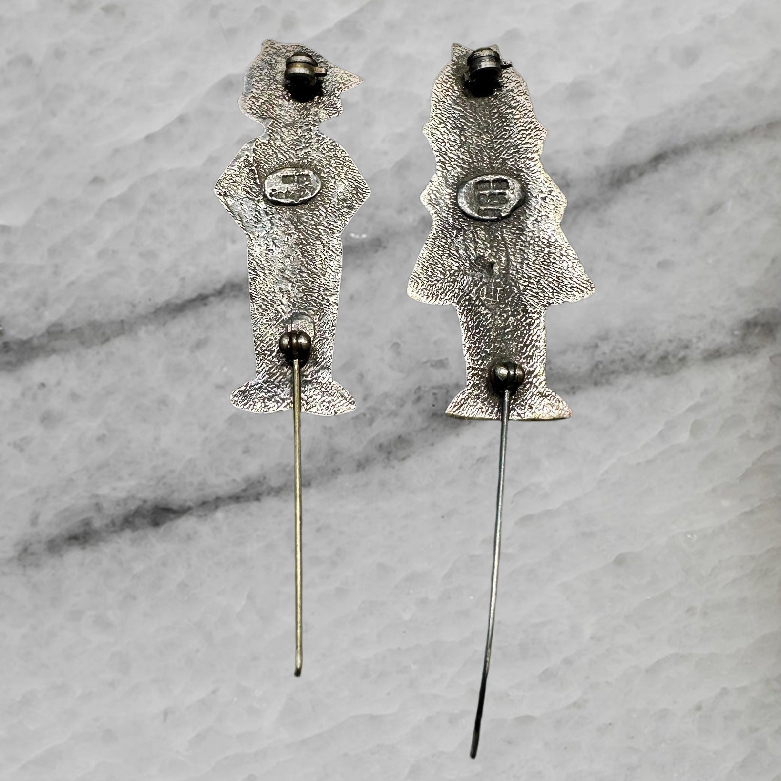 Mexico Vintage Sterling Silver Boy Girl Brooch Pins