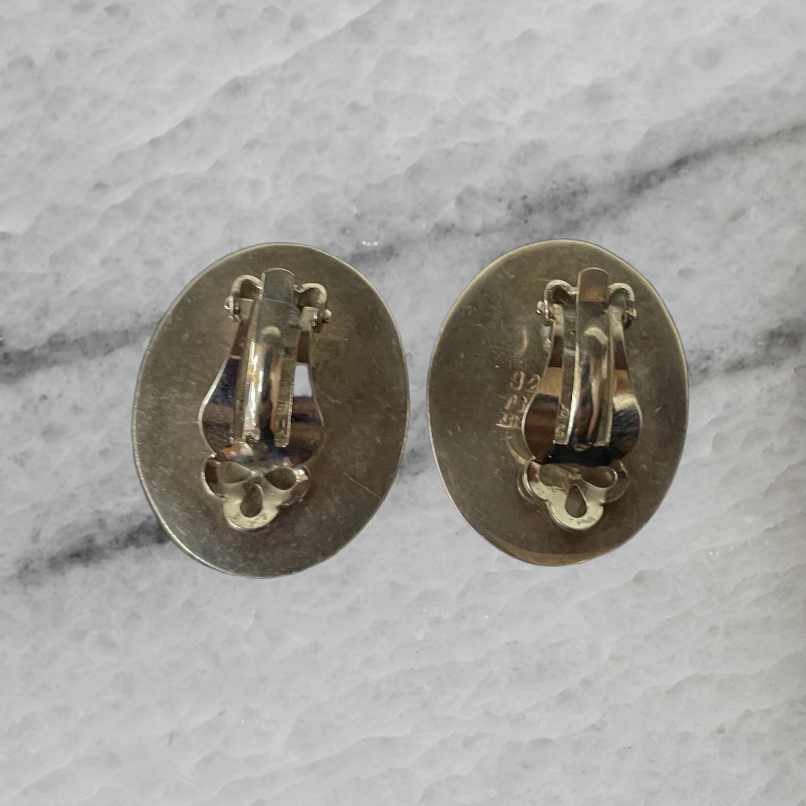 Mexico Vintage Sterling Silver Tm 86 Ear Clip Earrings