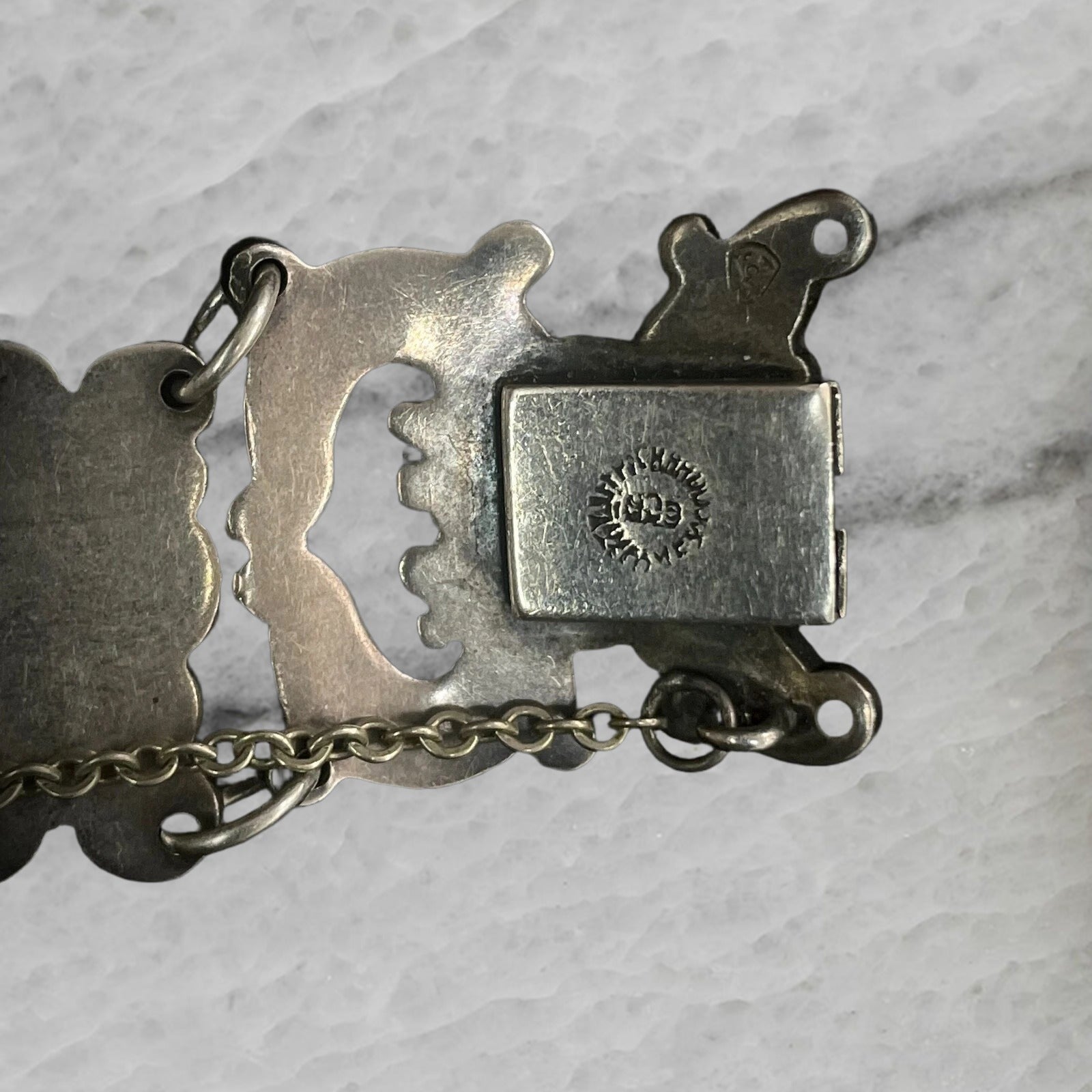 Mexico Vintage Sterling Silver Wide Panel Bracelet
