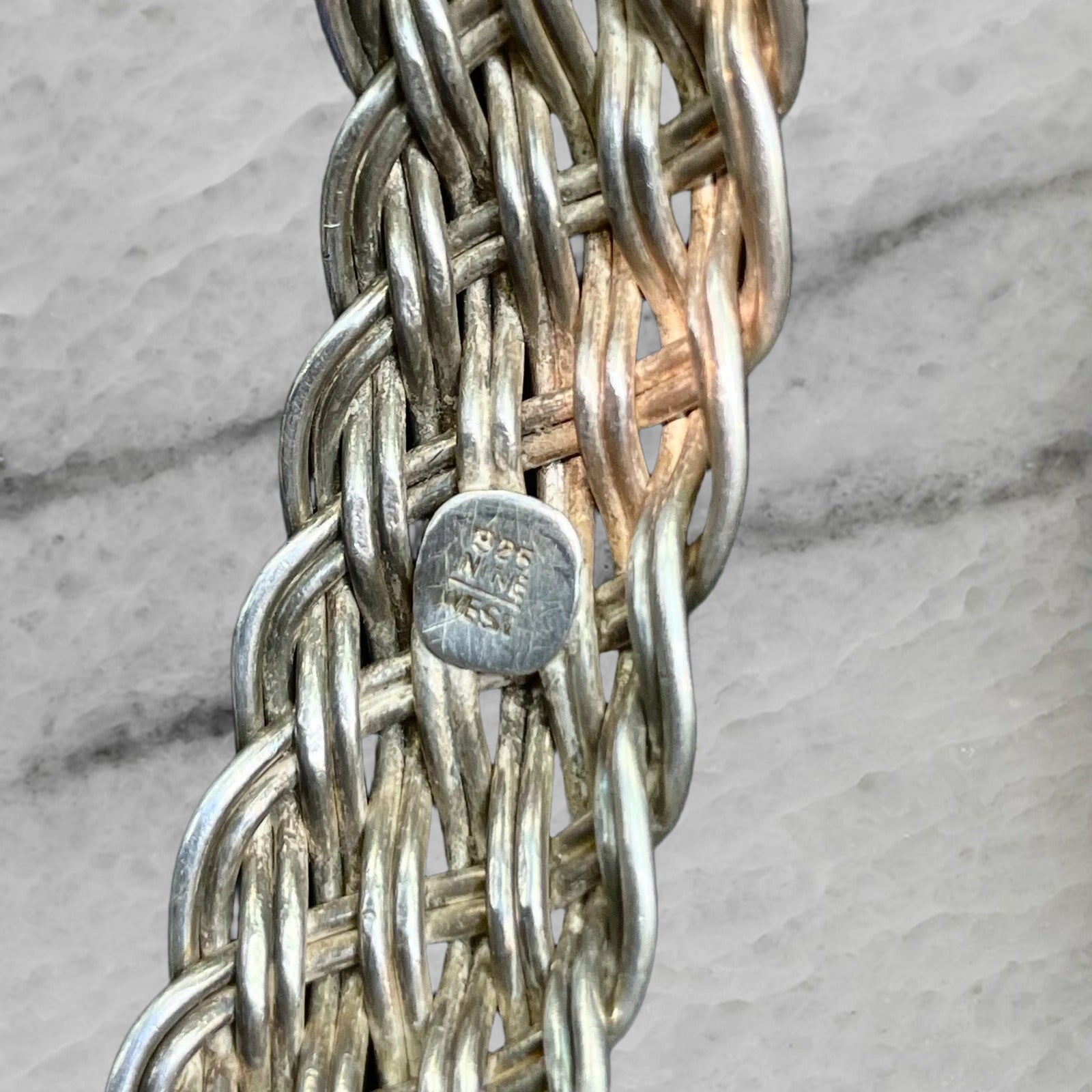 Nine West Sterling Silver Woven Bracelet