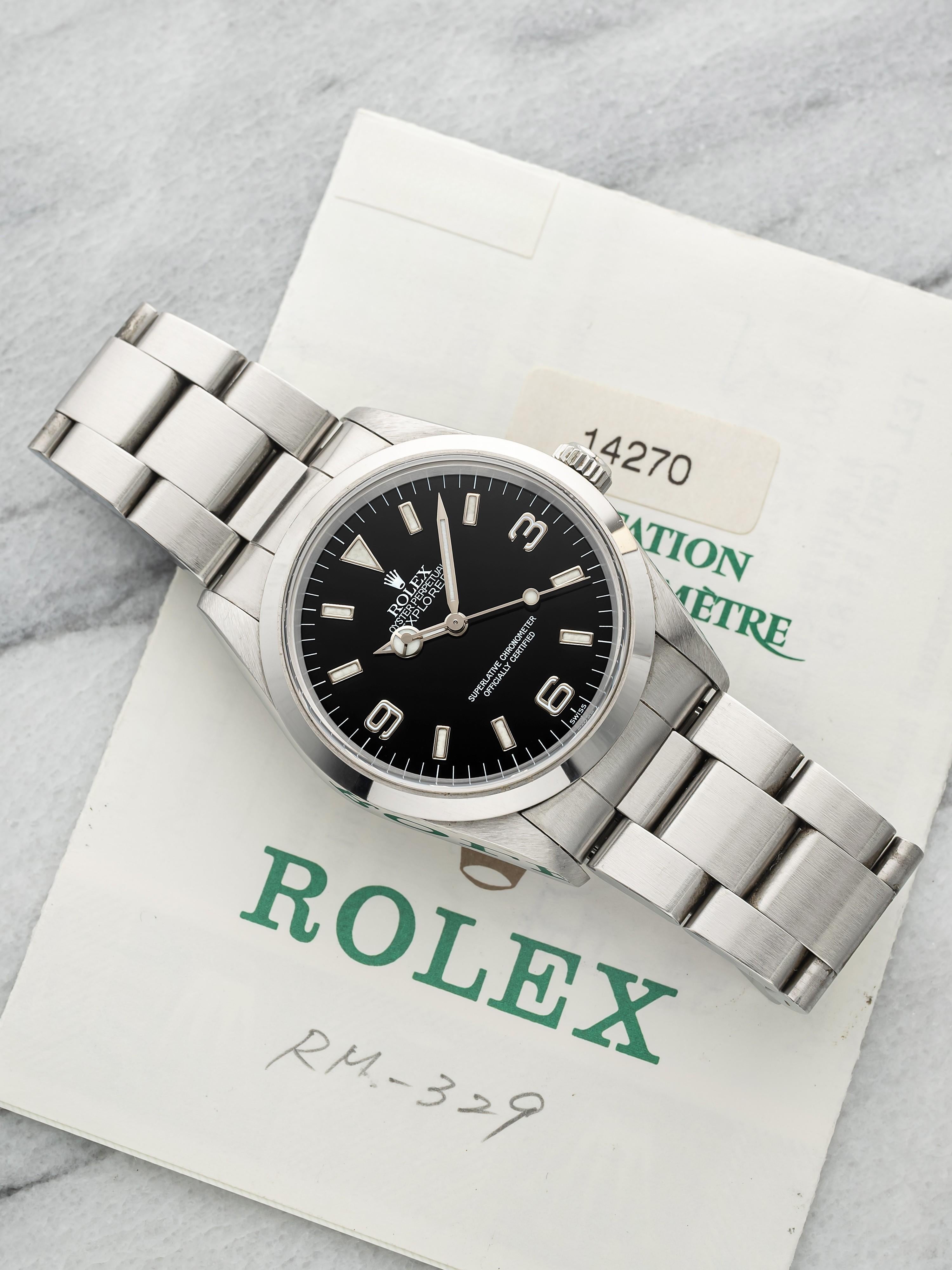 1997 Rolex Explorer I 14270 - Stainless Steel Black Dial
