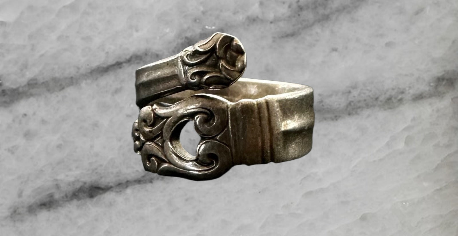 Royal Danish by International Silver Vintage Sterling Silver Spoon Ring Size 5