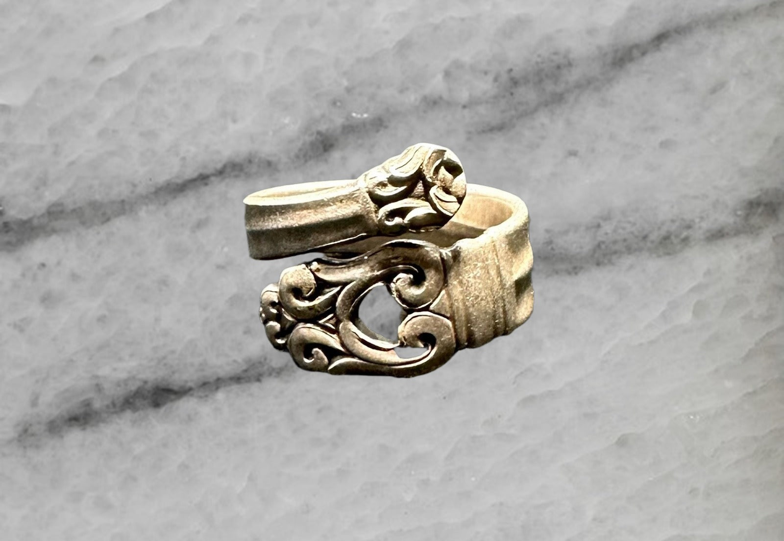 Royal Danish by International Silver Vintage Sterling Silver Spoon Ring Size 5