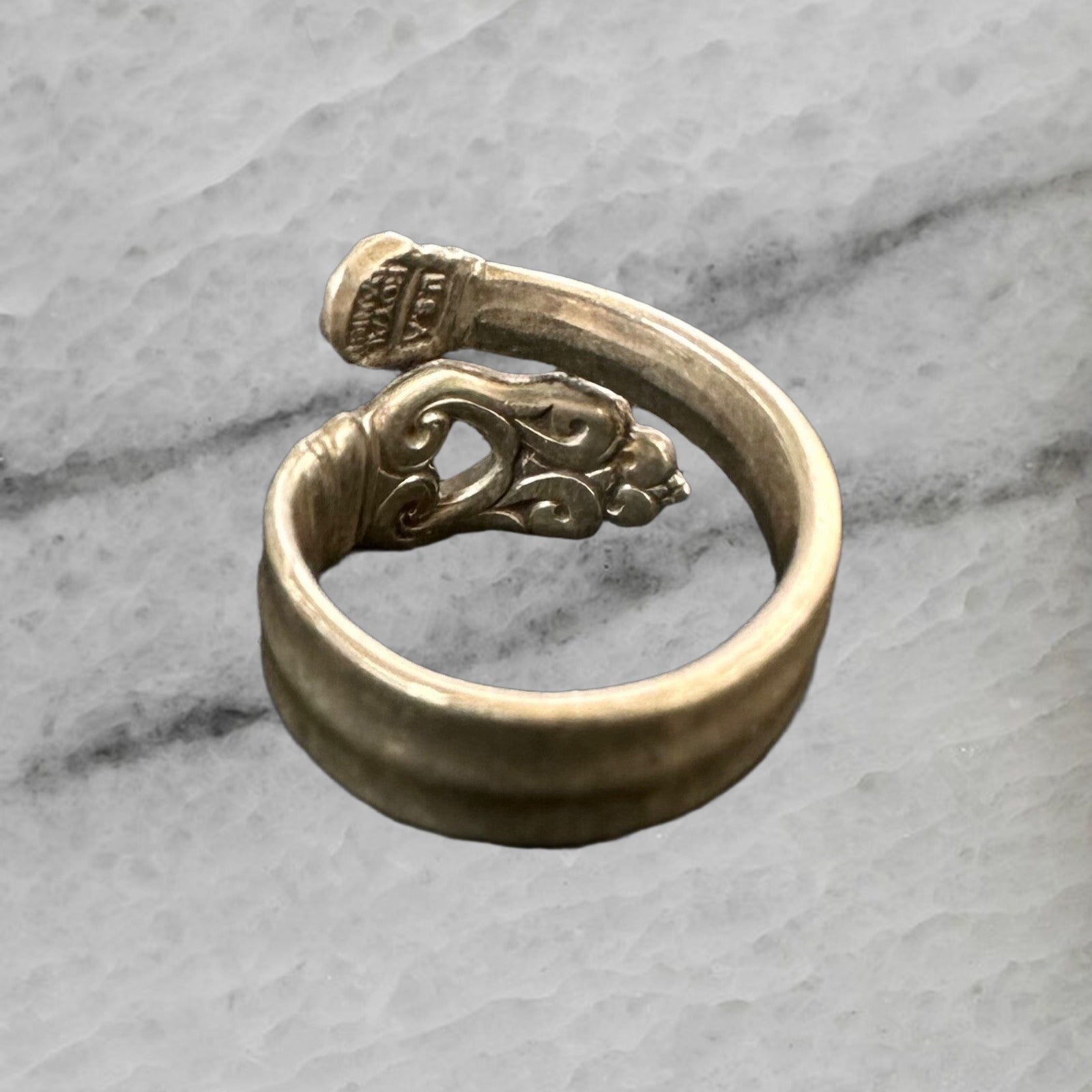 Royal Danish by International Silver Vintage Sterling Silver Spoon Ring Size 5