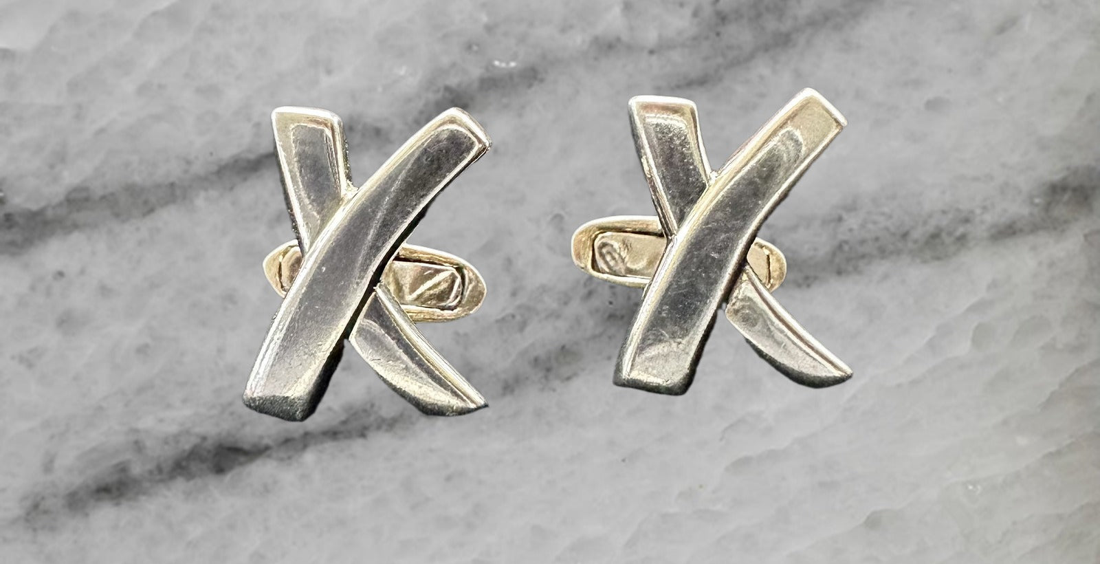 Tiffany Co Paloma Picasso x Cross Sterling Silver Cufflinks