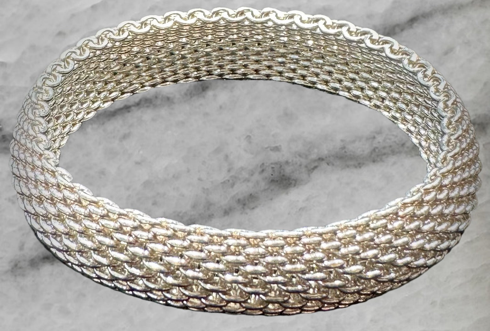 Tiffany Co Sterling Silver Somerset Mesh Bracelet 7 25
