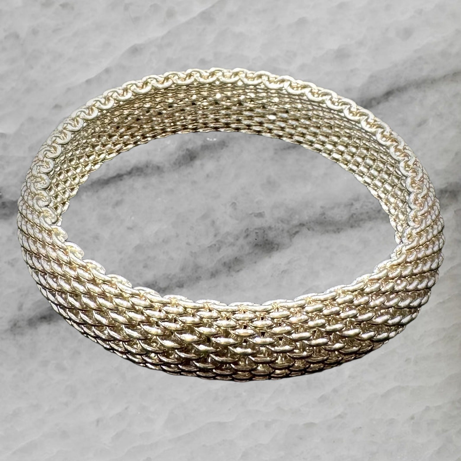 Tiffany Co Sterling Silver Somerset Mesh Bracelet 7 25