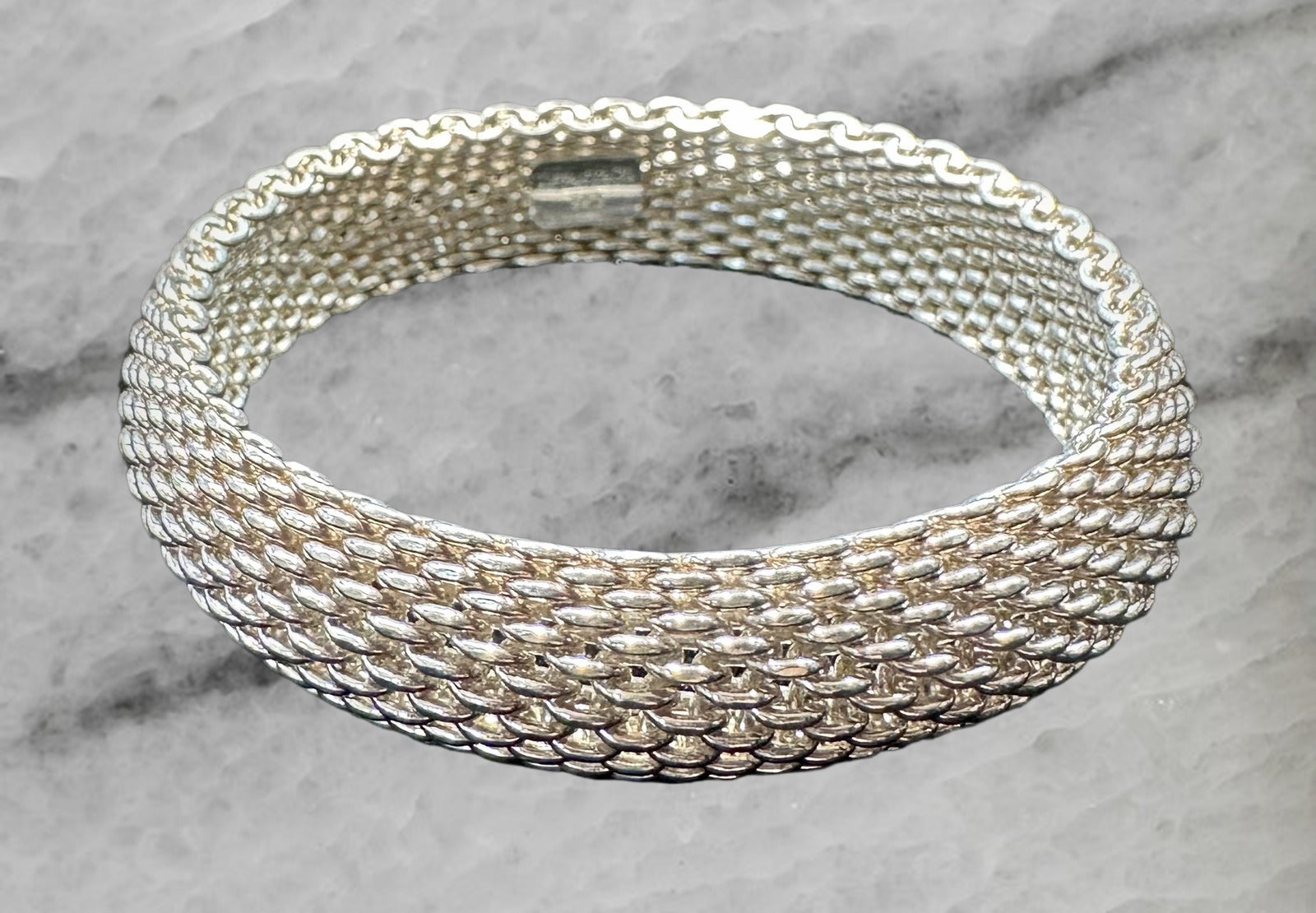 Tiffany Co Sterling Silver Somerset Mesh Bracelet 7 25