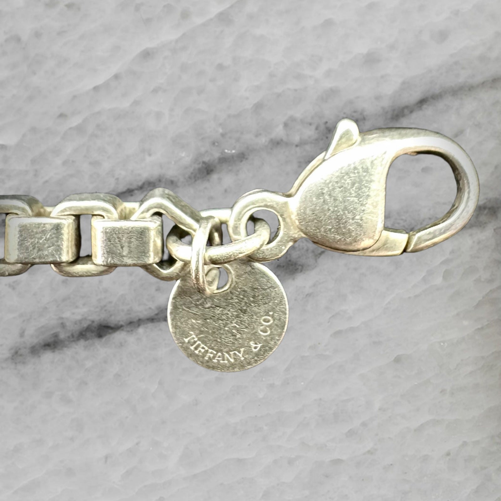 Tiffany Co Sterling Silver Venetian Link Box Chain 7 5