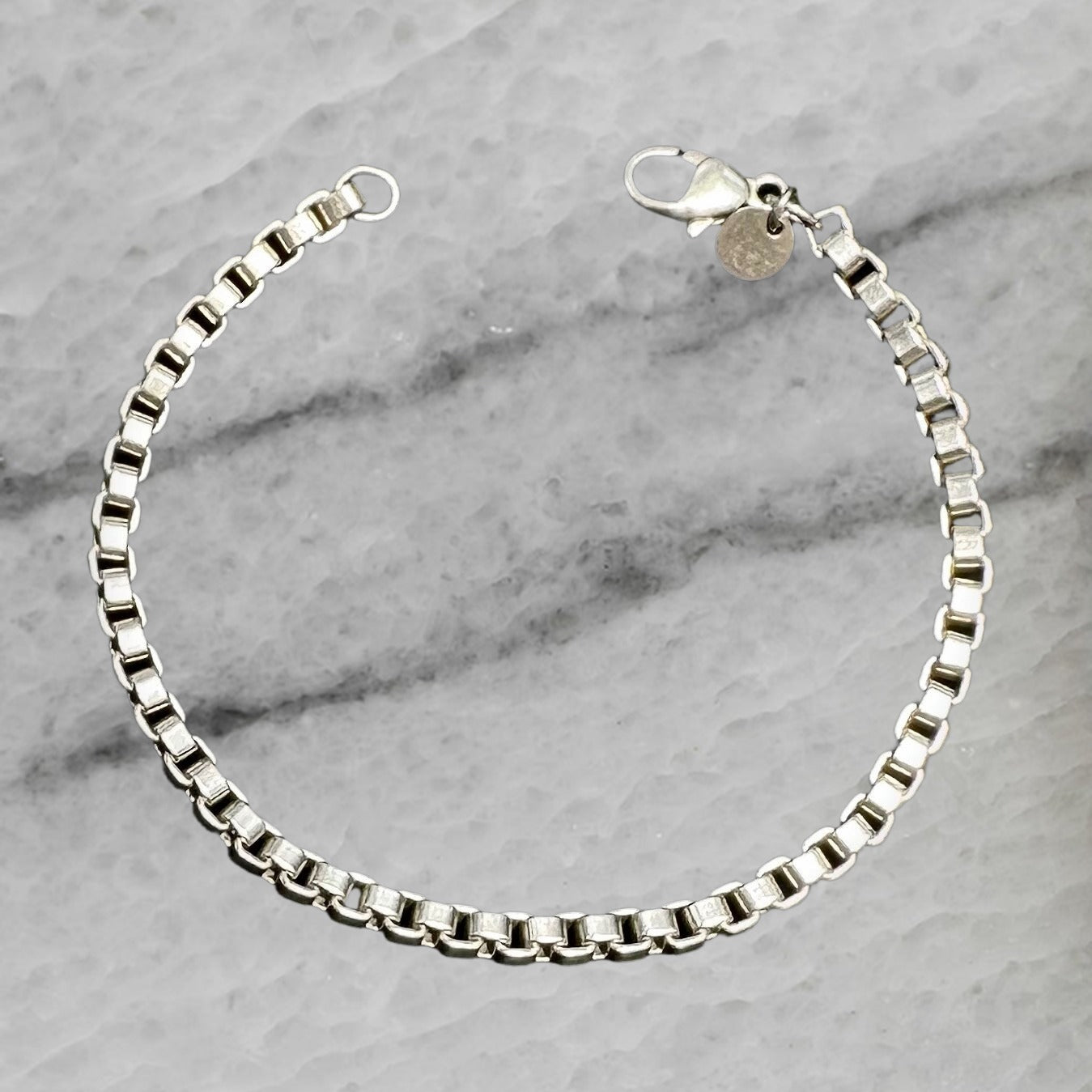 Tiffany Co Sterling Silver Venetian Link Box Chain 7 5