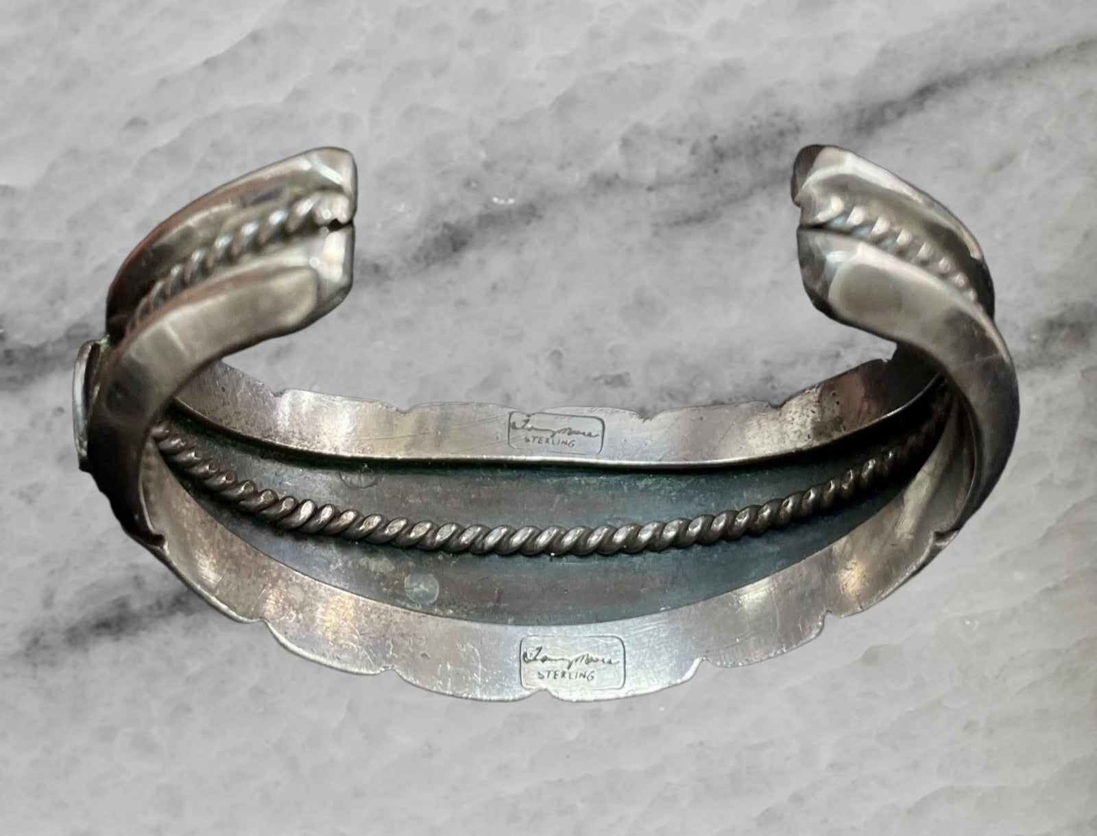 Tommy Moore Vintage Navajo Sterling Silver 7 Kingman Turquoise Cuff Bracelet