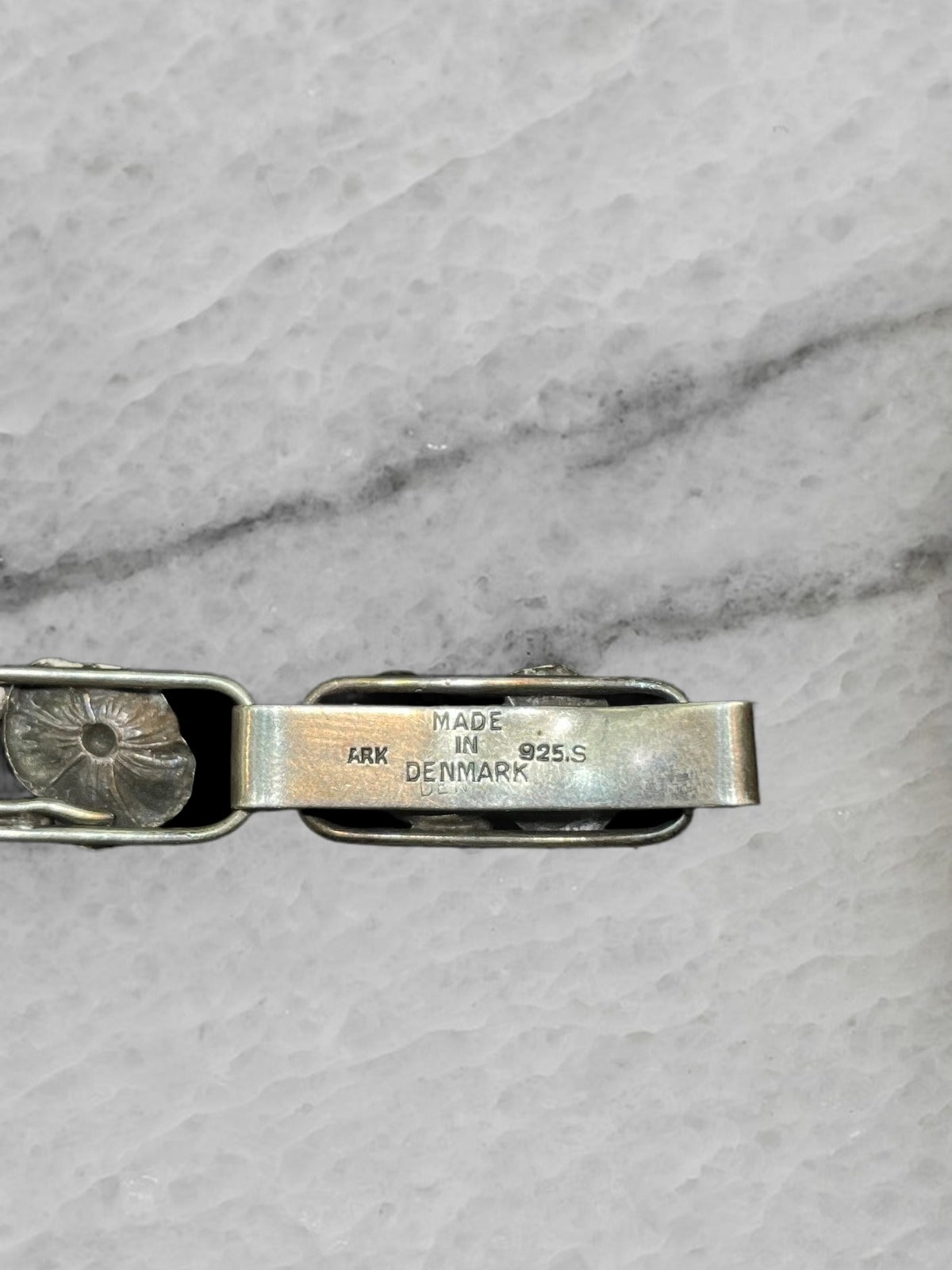 Vintage Ark Made In Denmark Sterling Silver Floral Bracelet 7 5