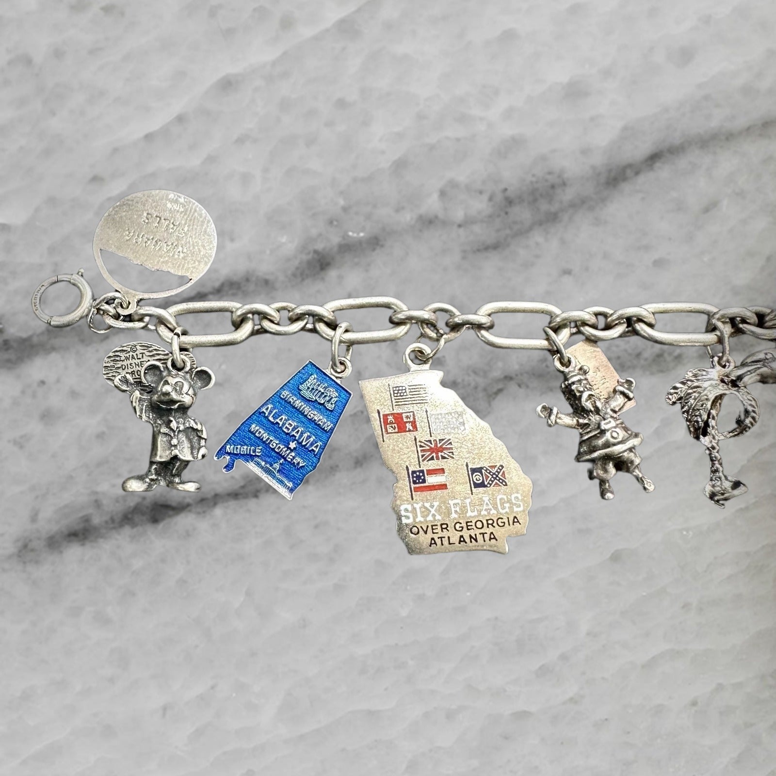 Vintage Sterling Silver 12 Charm Bracelet 6 75
