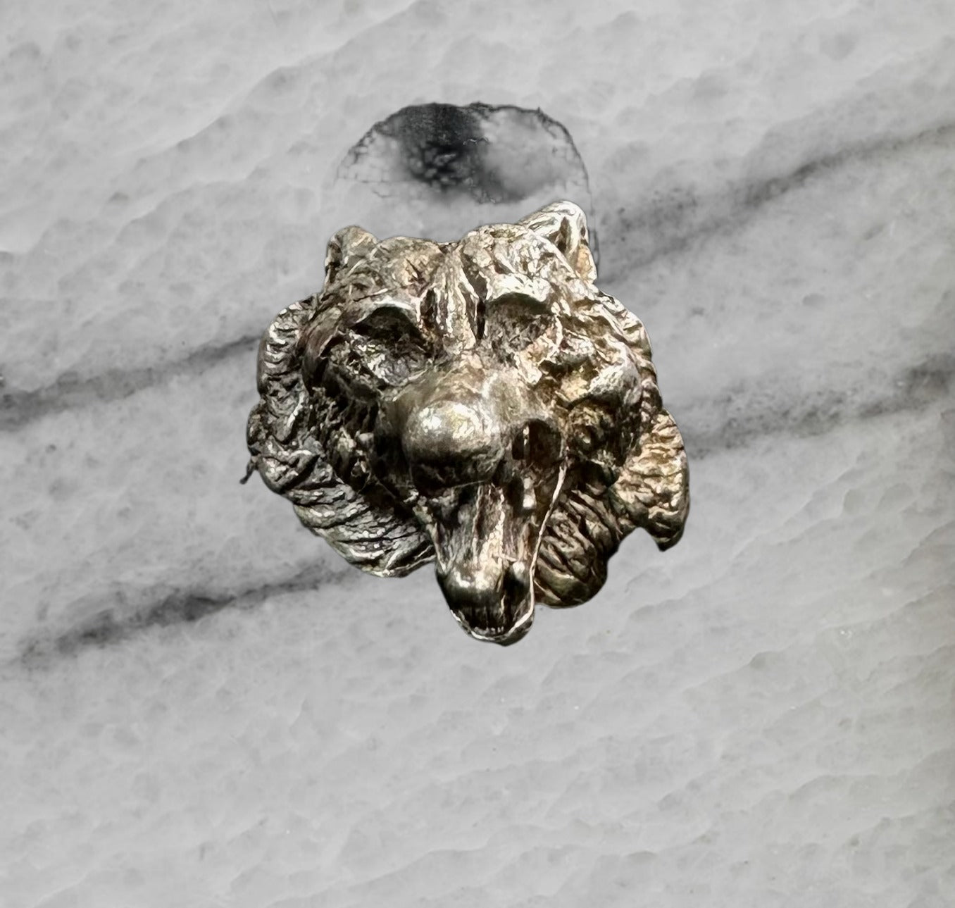 Vintage Sterling Silver 3d Wolf Ring Size 6.75