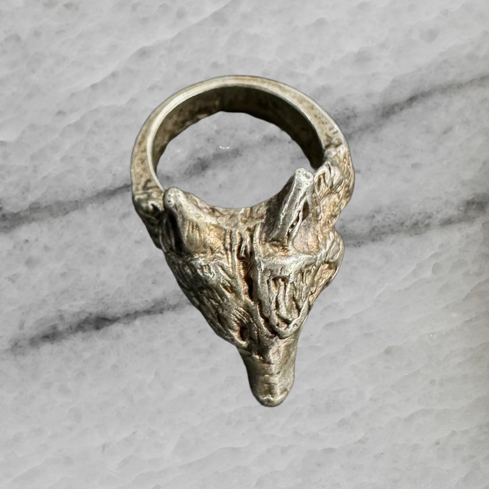 Vintage Sterling Silver 3d Wolf Ring Size 6.75