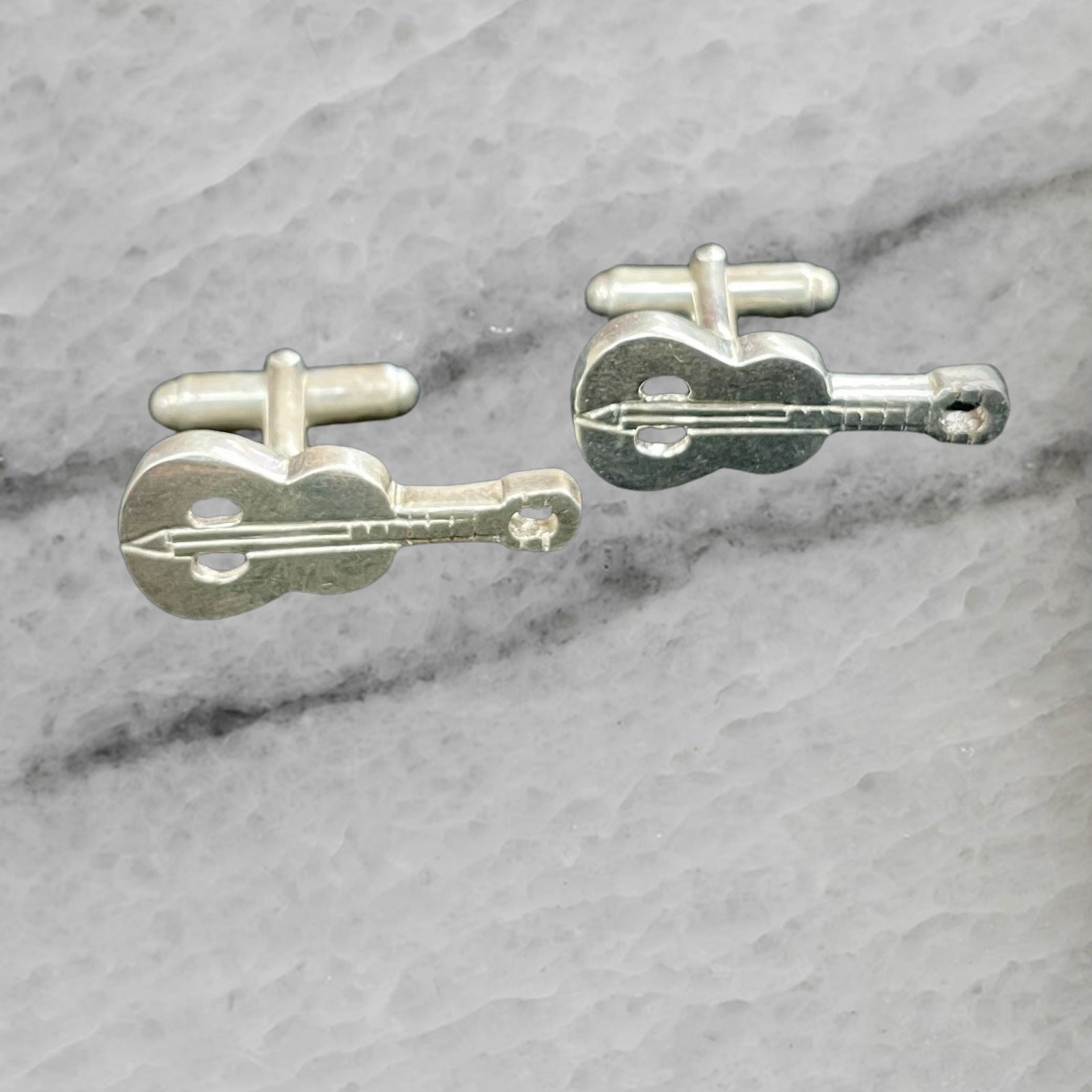 Vintage Sterling Silver Cufflinks Ukulele Guitar Violin