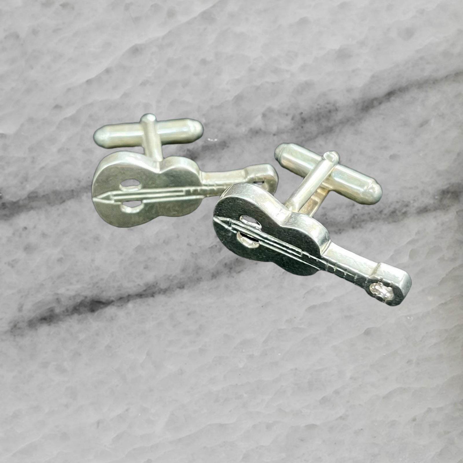 Vintage Sterling Silver Cufflinks Ukulele Guitar Violin
