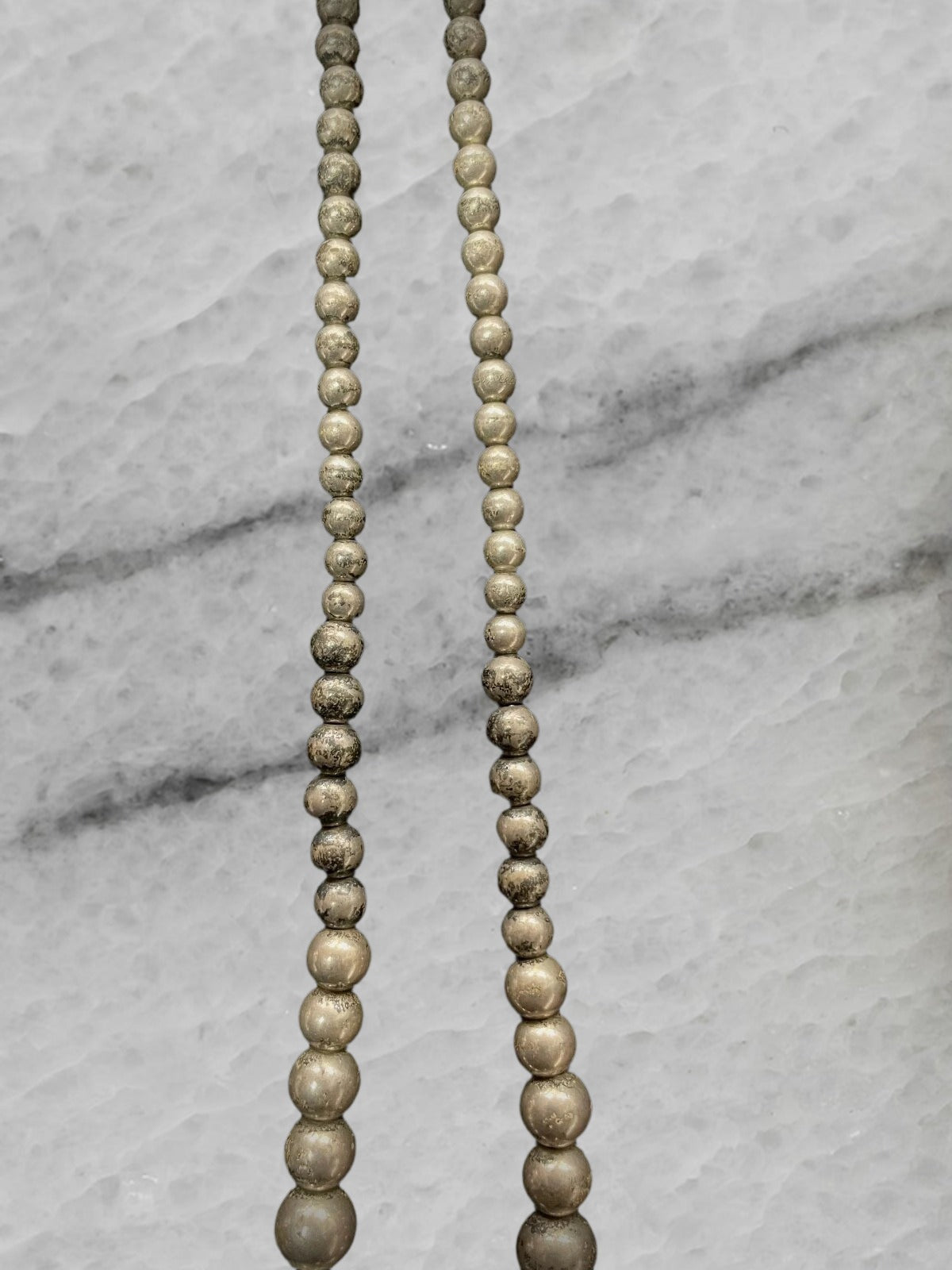 Vintage Sterling Silver Graduated Bead Necklace 18 5 21 8 Grams