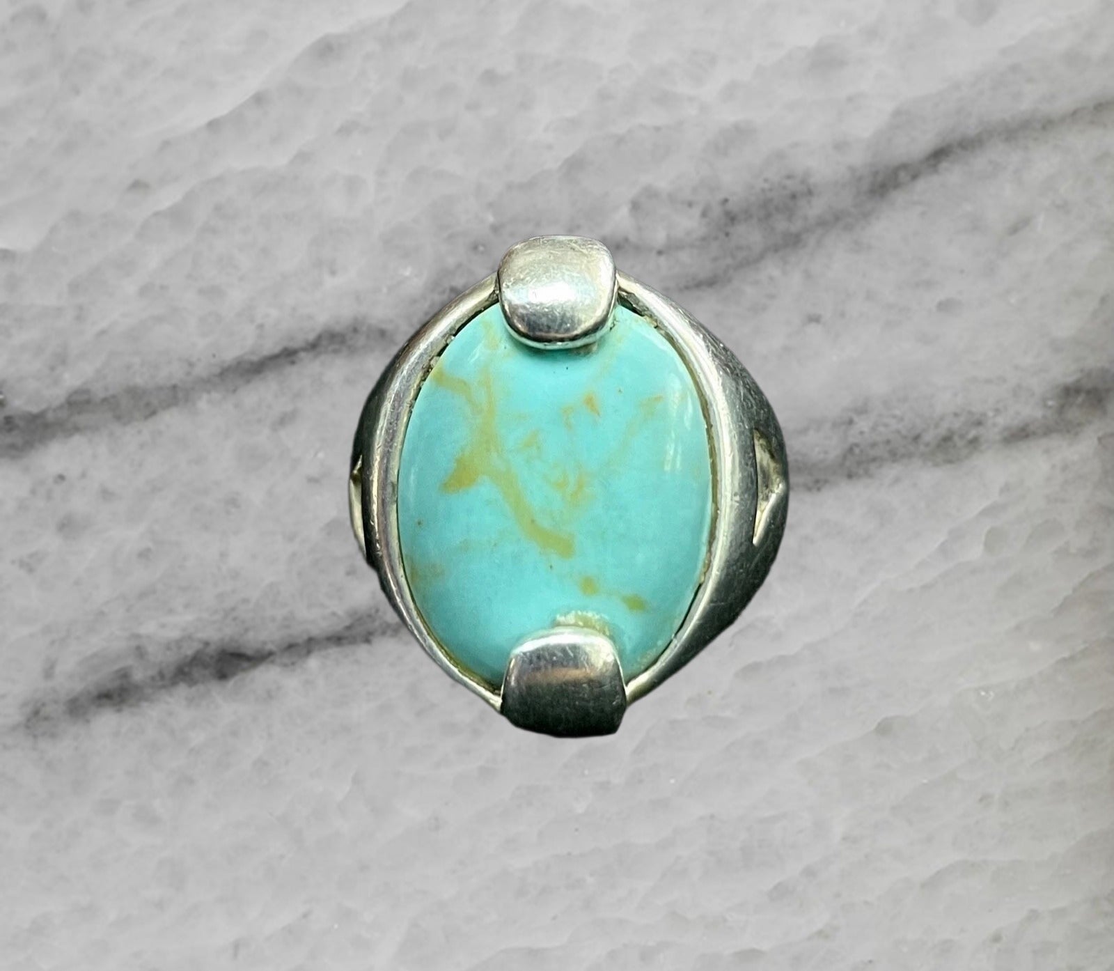 Vintage Sterling Silver Turquoise Ring Size 5.5