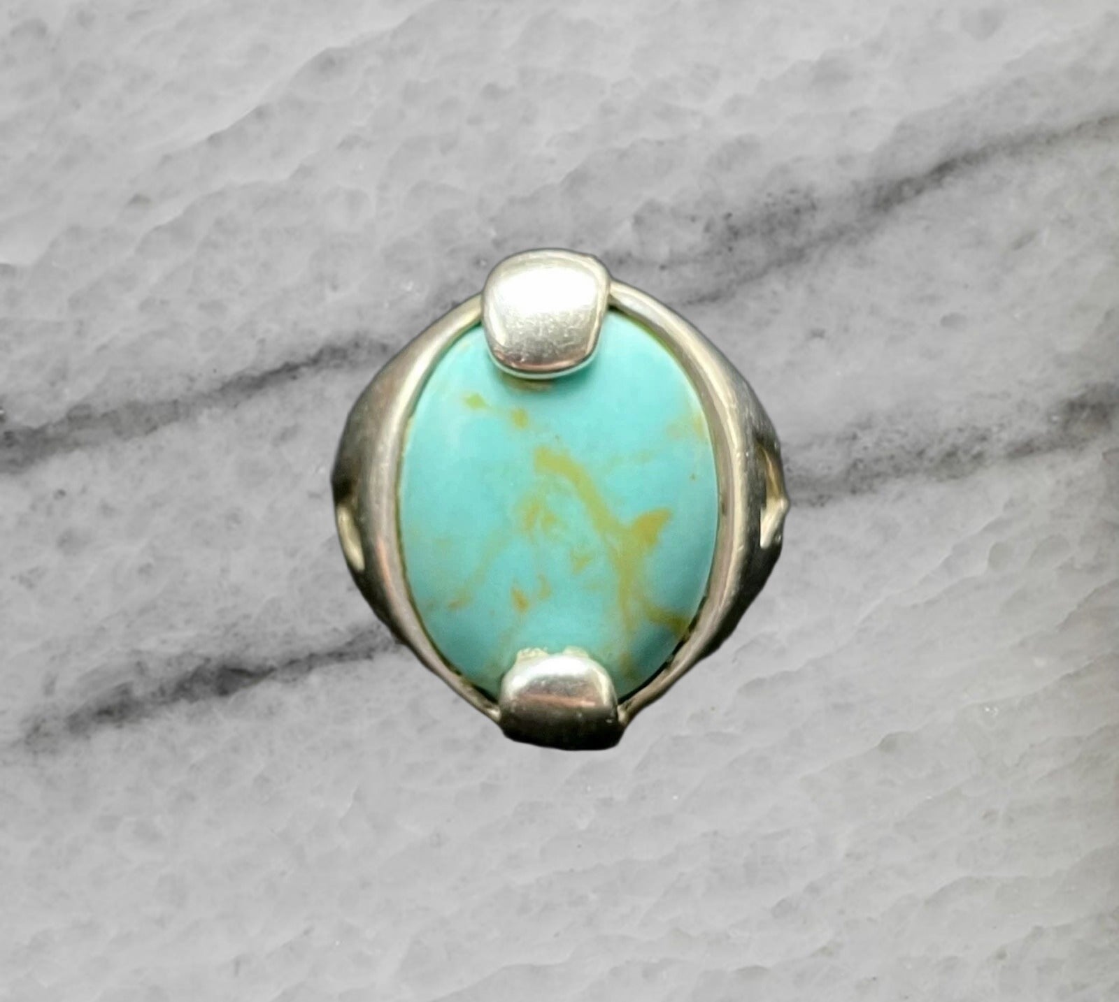 Vintage Sterling Silver Turquoise Ring Size 5.5