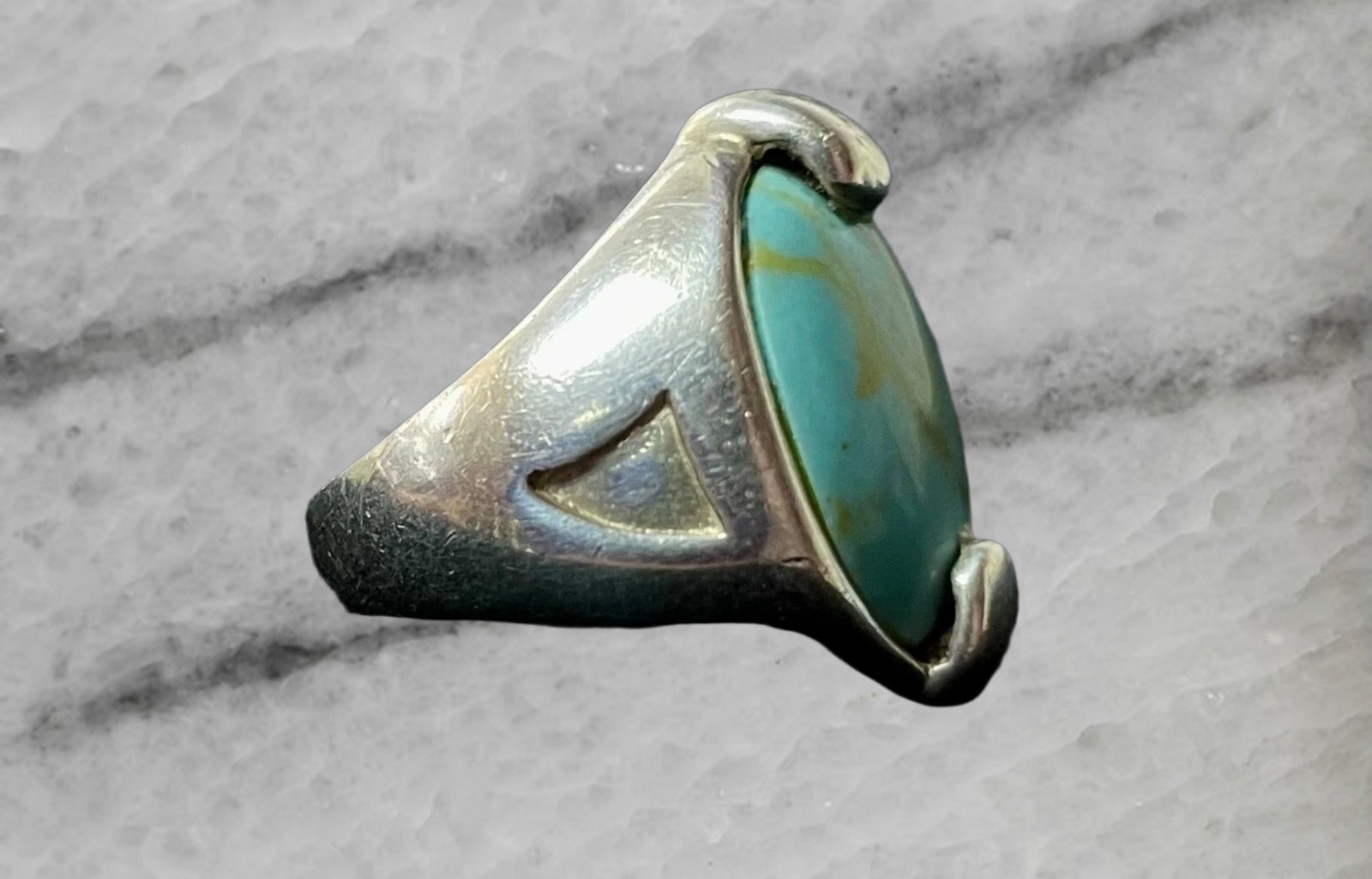 Vintage Sterling Silver Turquoise Ring Size 5.5