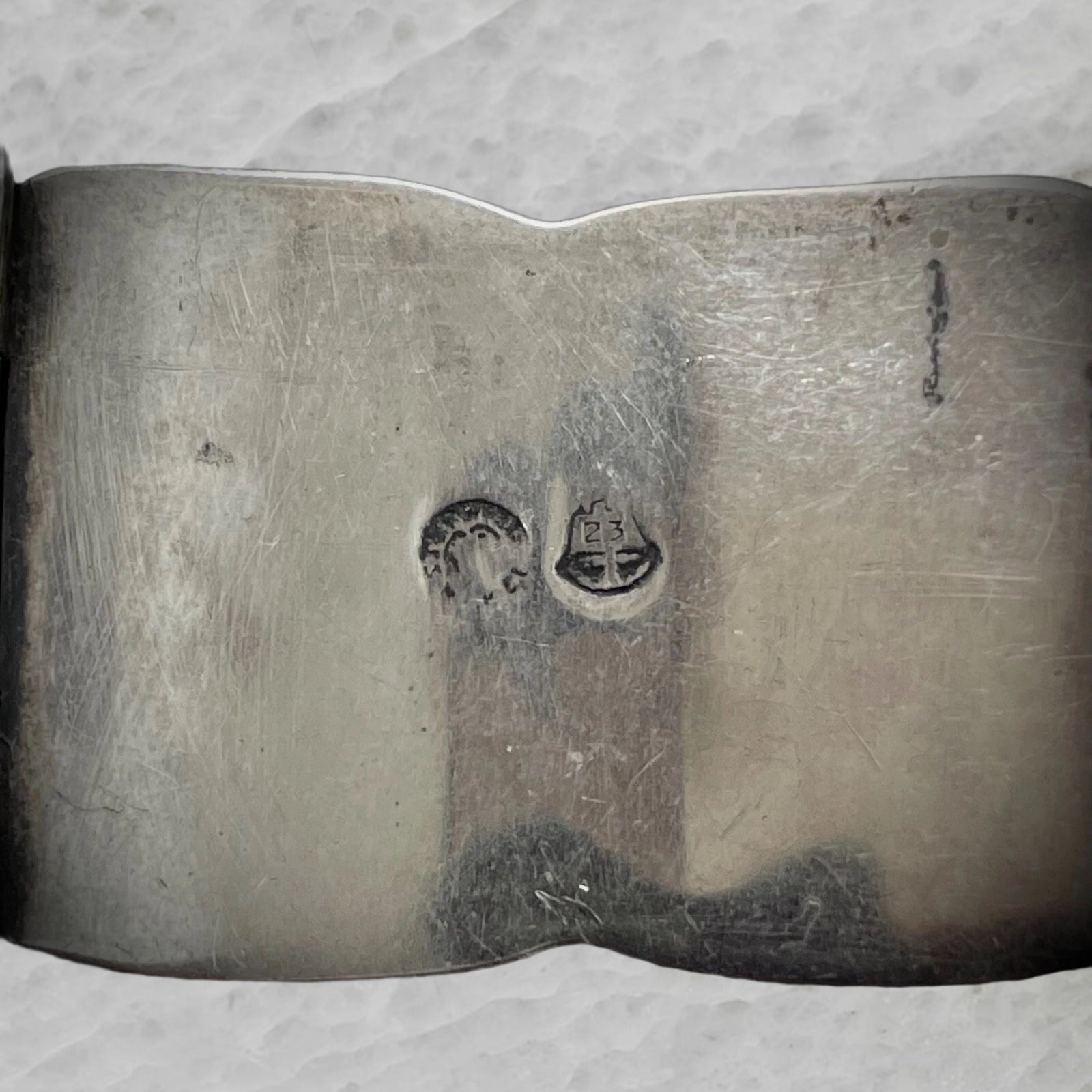 Vintage Sterling Silver Wide Panel Bracelet 7 5