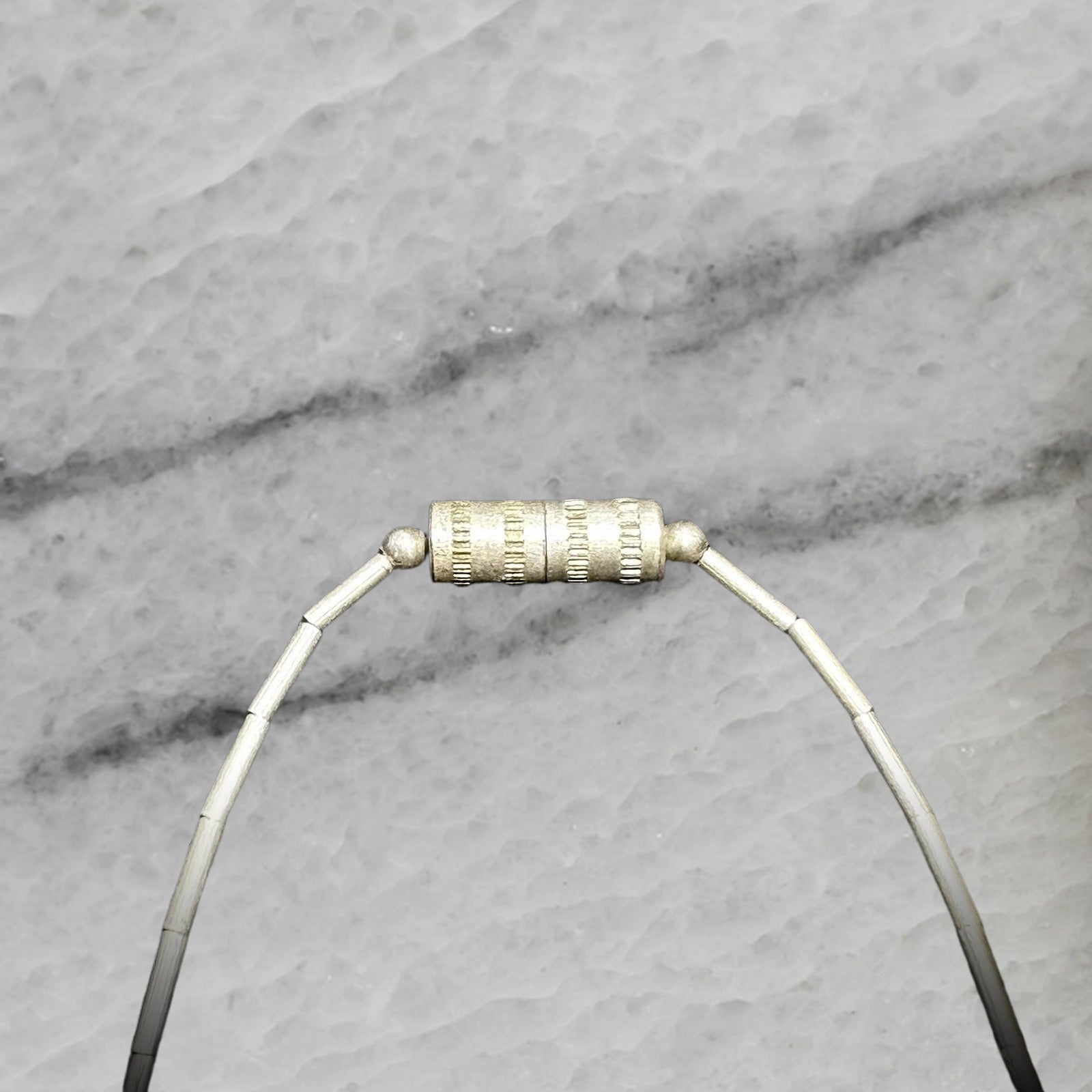 Vintage Sterling Silver Zuni Bird Fetish Bead Necklace 17 25