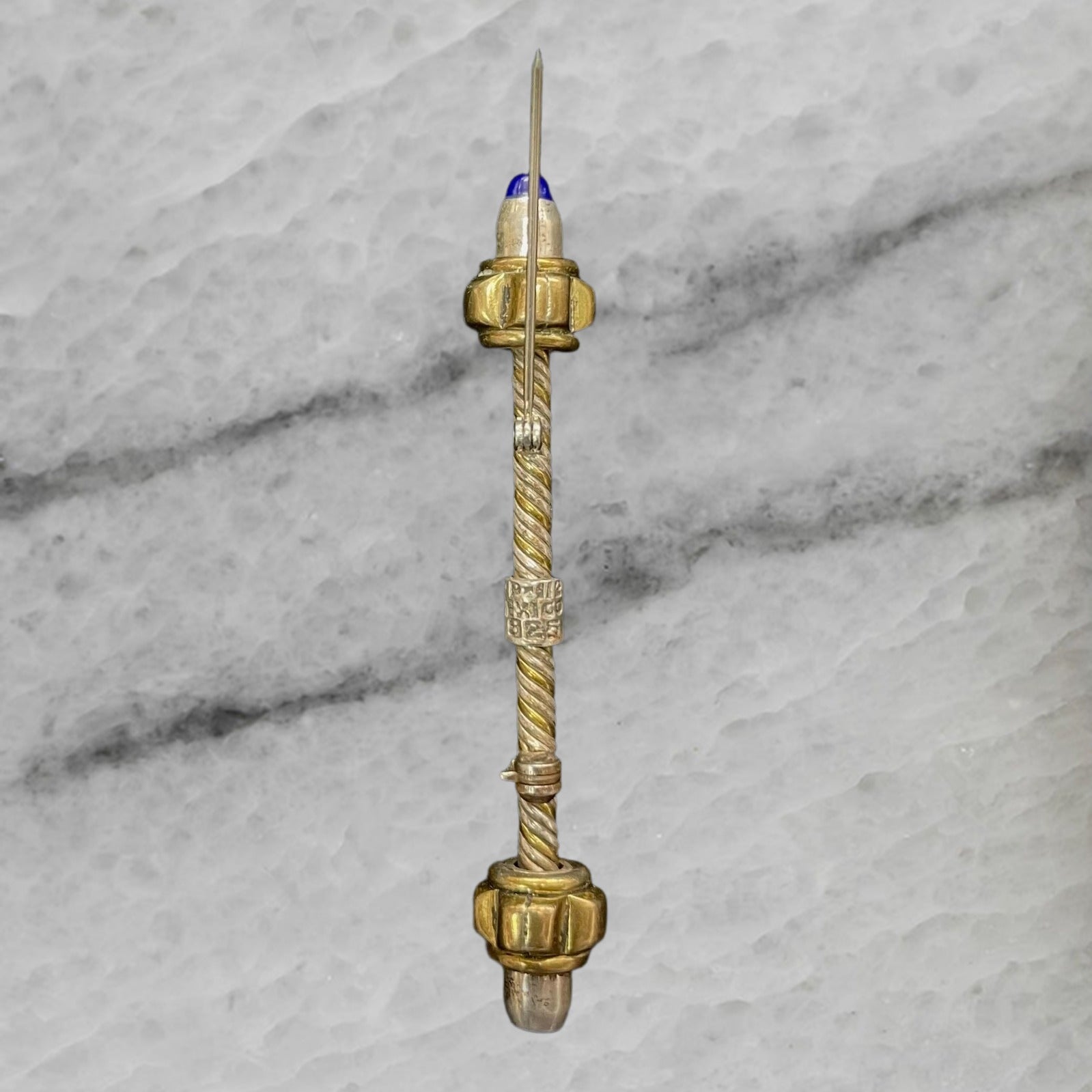 Vintage TP 112 Mexico 925 Sterling Silver Brass Pin Brooch